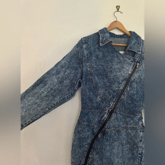 Fashion Nova Blue Denim Long Sleeve Dress - Picture 4 of 6